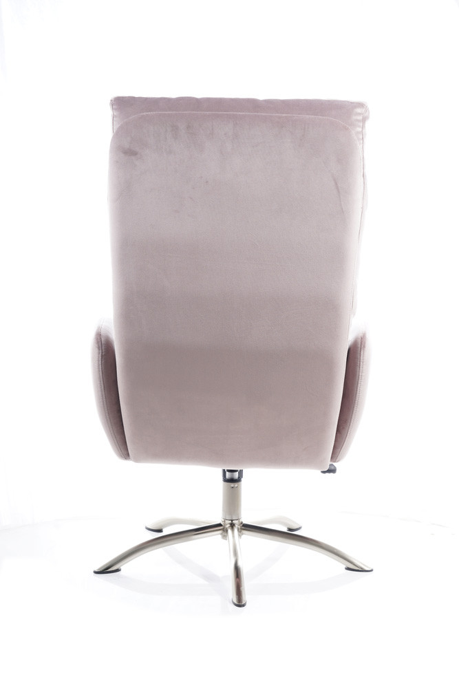 Křeslo s taburetem ant.růžová Bluvel 52 MONROE VELVET - zobrazení 360