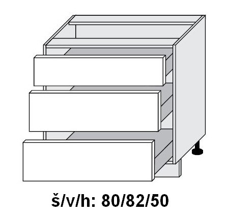 Dolní skříňka se zásuvkami EMPORIUM WHITE 80 cm