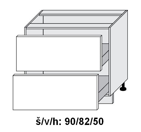 Dolní skříňka se zásuvkami SIGNUM BÍLÁ 90 cm                                                                                                                                                          