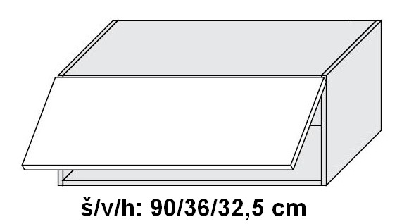 Kuchyňská skříňka horní SIGNUM INDIGO W4B/90 - grey                                                                                                                                