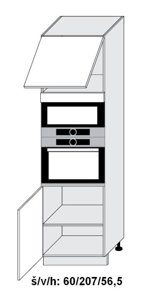 kuchyňská skříňka dolní vysoká SIGNUM BÍLÁ D14/RU/60/207 - bílá alpská                                                                                                                                