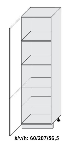 kuchyňská skříňka dolní vysoká SIGNUM BÍLÁ D14/DP/60/207 - bílá alpská                                                                                                                                