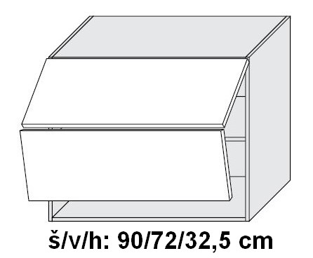 Kuchyňská skříňka horní SIGNUM INDIGO W8B AVENTOS/90 - grey                                                                                                                       