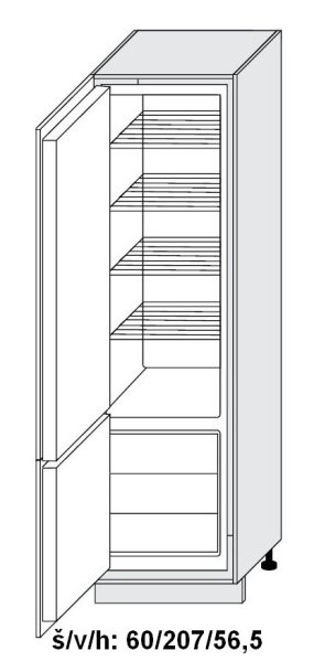 kuchyňská skříňka dolní vysoká SIGNUM BÍLÁ D14/DL/60/207 - grey                                                                                                                                