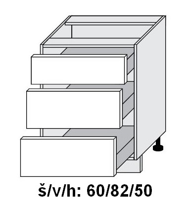 Kuchyňská skříňka dolní SIGNUM INDIGO D3M/60 - grey                                                                                                                            