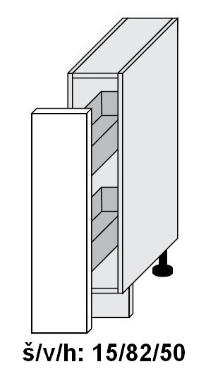 Kuchyňská skříňka dolní SIGNUM INDIGO D/15 cargo - bílá alpská