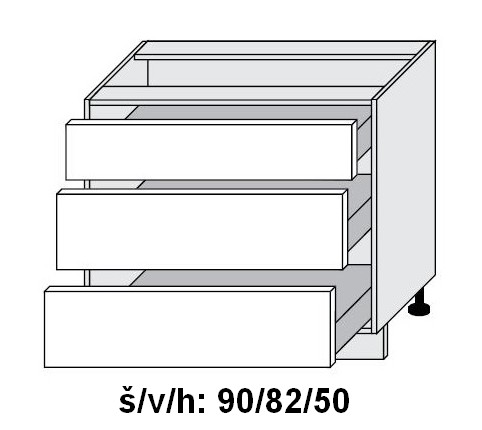 Kuchyňská skříňka dolní SIGNUM INDIGO D3A/90 - grey                                                                     