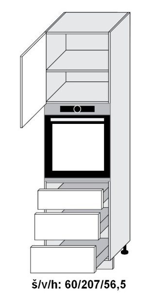 Dolní skříňka vysoká SIGNUM BÍLÁ 60 cm                                                                                                                                                                