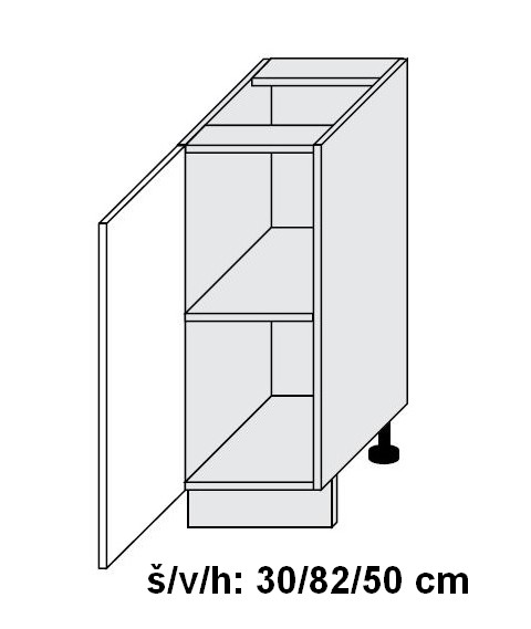 Kuchyňská skříňka dolní SIGNUM INDIGO D1D/30 - bílá alpská