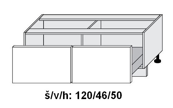 Dolní skříňka se zásuvkami MALMO DUB HALIFAX  120 cm                                                                     