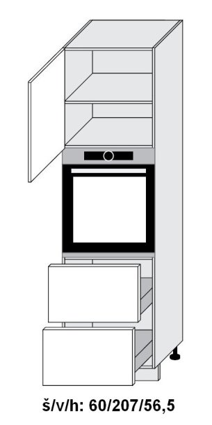 Dolní skříňka vysoká MALMO ARES ČERNÝ 60 cm                                                                                                                                                             