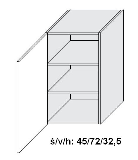 Horní skříňka MALMO ARES ČERNÝ 45 cm                                                                                                                                                                    