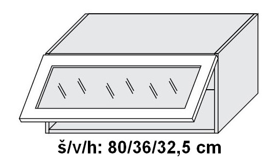 Horní skříňka prosklená EMPORIUM WHITE 80 cm ČIRÁ