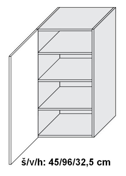 Horní skříňka FIUGGI DUB ARTISAN levá 45 cm