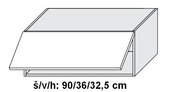 Horní skříňka QUANTUM MINT 90 cm