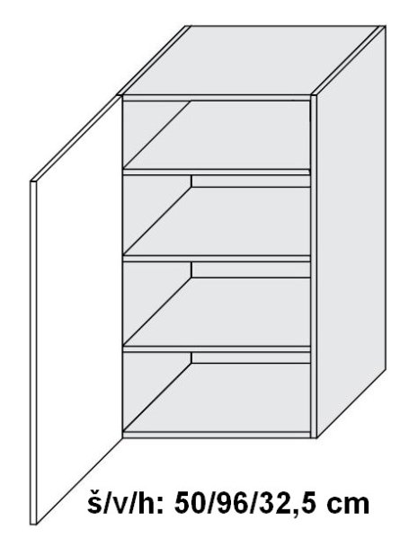 Horní skříňka MALMO ARES ČERNÝ 50 cm                                                                                                                                                                    