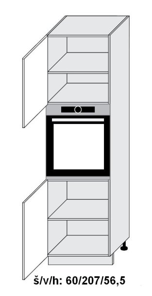 Dolní skříňka vysoká SILVER+ ZELENÁ LABRADOR 60 cm