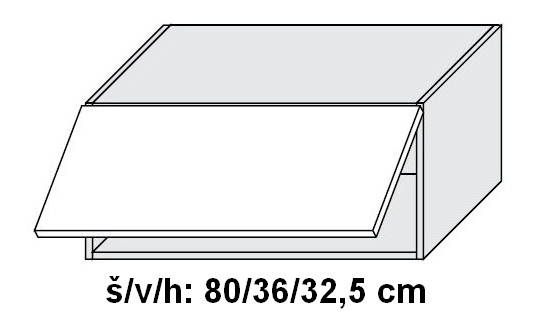 Horní skříňka CARINI BÍLÝ AKRYL LESK 80 cm