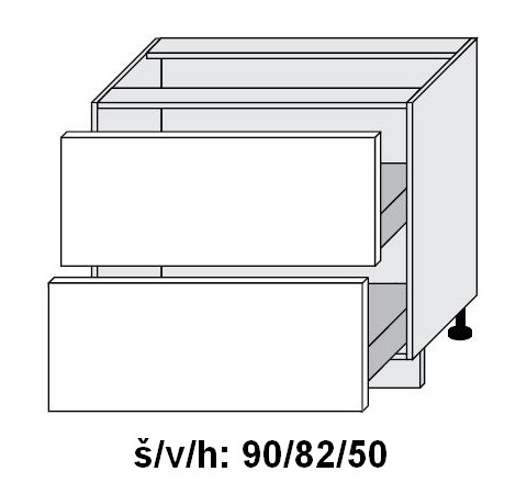 Dolní skříňka se zásuvkami SIGNUM BÍLÁ 90 cm