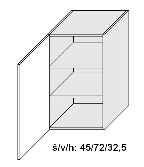 Kuchyňská skříňka horní SIGNUM INDIGO W2/45 - bílá alpská                                                                                                                                               