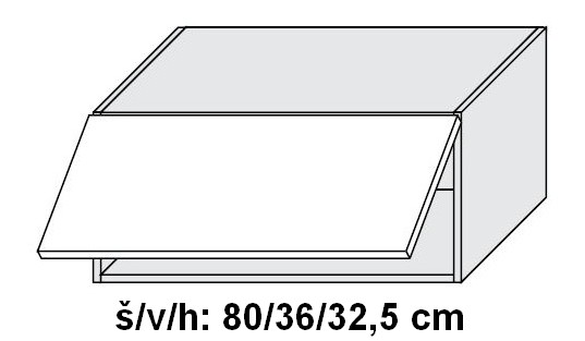 Horní skříňka MALMO ARES ČERNÝ 80 cm                                                                                                                                                                    