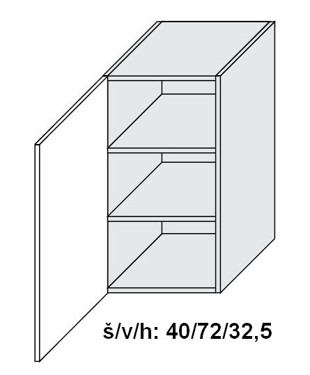Kuchyňská skříňka horní SIGNUM INDIGO W2/40 - bílá alpská                                                                                                                                               