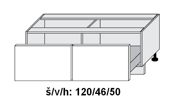 Dolní skříňka se zásuvkami MALMO DUB HALIFAX 120 cm                                                                                              