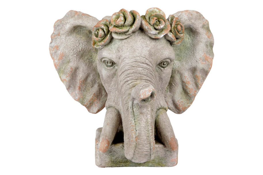 Hlava slona dekorace z MgO keramiky s otvorem pro květináč ZB1848