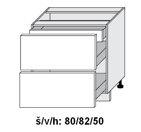 Dolní skříňka se zásuvkami BONN WHITE PREMIUM MAT 80 cm