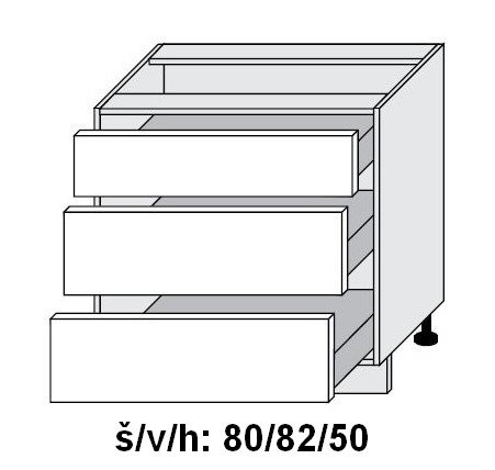 Kuchyňská skříňka dolní SIGNUM INDIGO D3R/80 - bílá alpská