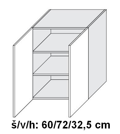 kuchyňská skříňka horní SIGNUM BÍLÁ W3/60 - grey                                                                                                                                               