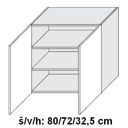 Kuchyňská skříňka horní SIGNUM INDIGO W3/80 - bílá alpská                                                                                                                                        