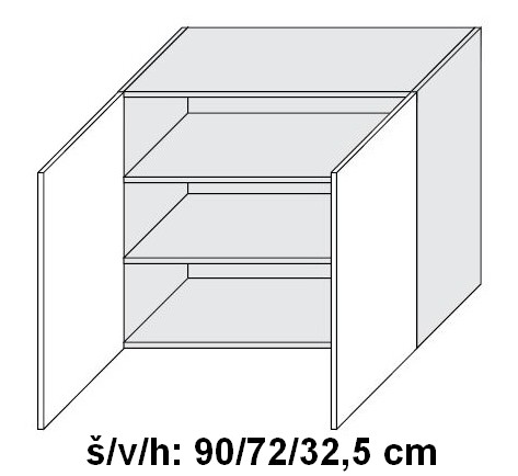 Horní skříňka SIGNUM BÍLÁ 90 cm