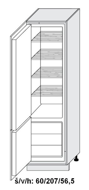 Kuchyňská skříňka dolní vysoká SIGNUM INDIGO D14/DL/60/207 - bílá alpská