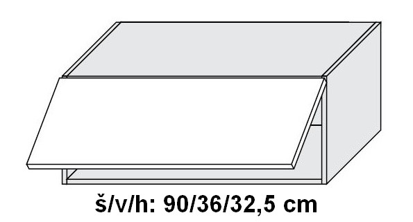 Horní skříňka PLATINUM BLACK 90 cm