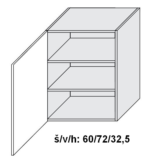 Horní skříňka SIGNUM BÍLÁ 60 cm