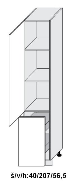 Dolní skříňka vysoká CARINI BÍLÝ ALRYL LESK pravá 40 cm