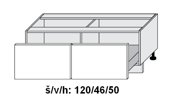Dolní skříňka se zásuvkami SIGNUM BÍLÁ 120 cm                                                                                                                                                         