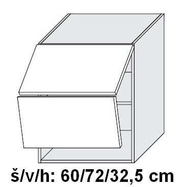 kuchyňská skříňka horní SIGNUM BÍLÁ W8B AVENTOS/60 - bílá alpská                                                                                                                                      