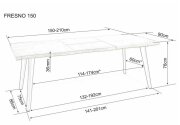 Stůl jídelní dub/černá FRESNO 150 cm