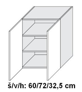 Horní skříňka MALMO DUB HALIFAX 60 cm                                                                                                               