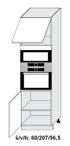 kuchyňská skříňka dolní vysoká SIGNUM BÍLÁ D14/RU/60/207 - bílá alpská                                                                                                                                