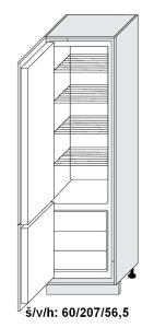 kuchyňská skříňka dolní vysoká SIGNUM BÍLÁ D14/DL/60/207 - bílá alpská                                                                                                                                