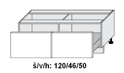 Dolní skříňka se zásuvkami OPTIMUM BÍLÁ 120 cm                                                                                                                                                         