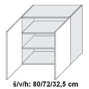 kuchyňská skříňka horní SIGNUM BÍLÁ W3/80 - lava                                                                                                                                        