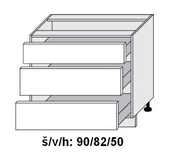 kuchyňská skříňka dolní SIGNUM BÍLÁ D3R/90 - bílá alpská                                                                                                                                              