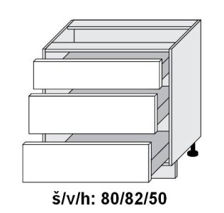 Kuchyňská skříňka dolní SIGNUM INDIGO D3M/80 - grey                                                                                                            