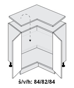 Kuchyňská skříňka dolní SIGNUM BÍLÁ D12/90 - dub artisan