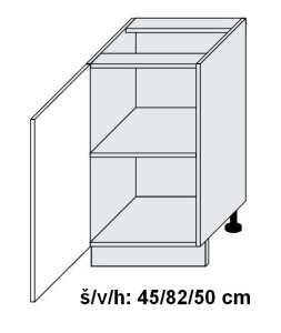 Kuchyňská skříňka dolní SIGNUM INDIGO D1D/45 - bílá alpská