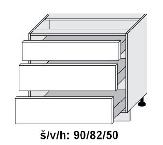 Kuchyňská skříňka dolní SIGNUM INDIGO D3R/90 - grey                                                                          